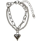 Urban Classics Accessoires Heart Icon Layering Bracelet silver Cene