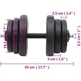 vidaXL 18 delni komplet uteži 40 kg iz litega železa | Shoptok.si