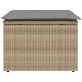  Vrtni tabure s jastukom bež 55 x 55 x 37 cm od poliratana | shoptok.hr
