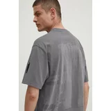 A-COLD-WALL* Bombažna kratka majica Discourse T-Shirt moški, siva barva, ACWMTS187