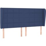  Vzglavje z ušesi modro 183x23x118/128 cm blago, (20794887) | Shoptok.si