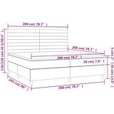  s oprugama i madracem ružičasti 200x200 cm baršunasti | shoptok.hr