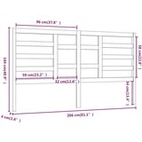  Uzglavlje za krevet 206 x 4 x 104 cm od masivne borovine | shoptok.hr