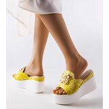  Yellow wedge flip-flops Havaa Cene