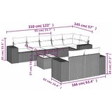  9-dijelni set vrtnih sofa s jastucima crni od poliratana | shoptok.hr