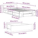 vidaXL Okvir kreveta s ladicom crni 90 x 190 cm konstruirano drvo | shoptok.hr