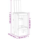  5-dijelni vrtni barski set boja meda od masivne borovine | shoptok.hr