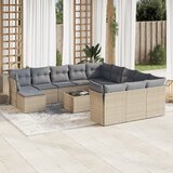vidaXL 13-dijelni set vrtnih sofa s jastucima poliratan Bež Cijene