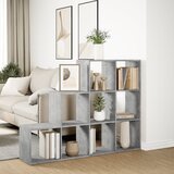  Pregrada/regal za knjige 3 razine sivi 137,5x29x103,5 cm drveni | Eponuda.ba