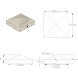 vidaXL Piramidni pokrovčki za stebričke 6 kosov jeklo 91x91 mm | Shoptok.si
