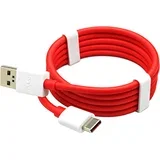 USB-A v USB-C kabel rdeče-bele barve dolžine 95cm