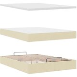  Otomanski krevet s madracem krem 140x190cm od tkanine | shoptok.hr