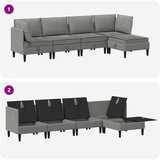  Set namještaja za dnevni boravak 5 pcs Tamnosiva Tkanina | Eponuda.com