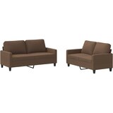  2-dijelni set sofa s jastucima smeđi od tkanine | shoptok.hr