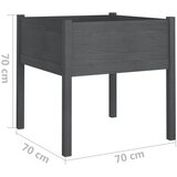 Vrtne sadilice 2 kom sive 70 x 70 x 70 cm od masivne borovine | shoptok.hr