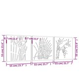  Vrtni zidni ukrasi 3 kom 55 x 55 cm čelik COR-TEN uzorak trave | shoptok.hr