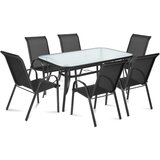 Fieldmann Baštenska garnitura Rony – set 6 stolica i sto sa kaljenim staklom (150 cm) Cene