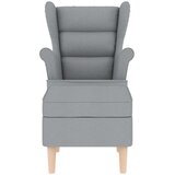  Fotelja od tkanine s tabureom svjetlosiva | Shoptok.si