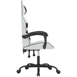  Gaming stol bela in črna umetno usnje, (21377805) | Shoptok.si