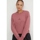 Adidas Bombažen pulover All SZN ženski, roza barva, IY6854