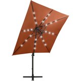  Konzolni suncobran sa šipkom i LED svjetlima 250 cm terakota | shoptok.hr
