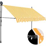 Maison Chic Ročno zložljiva tenda - Senčniki z LED lučkami 300 cm bela in oranžna, (22042383) | Shoptok.si