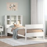 vidaXL Krevet s regalom za knjige bez madraca bijeli 90x200cm borovina Cijene