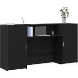  Recepcijski stol crni hrast 200x50x103,5 cm konstruiranog drva | shoptok.hr