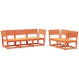  The Living Store Vrtna sedežna garnitura 5-delna voščeno rjava trdna borovina - Vrtna Sedežna Garnitura, (21455363) | Shoptok.si