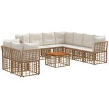  Set vanjskih sofa 10 pcs Prirodna i krema bijela Poliester | Eponuda.com