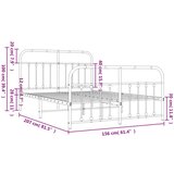 Metalni okvir kreveta uzglavlje i podnožje bijeli 150 x 200 cm | shoptok.hr