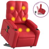 Maison Chic masažni naslanjač - Relax naslanjač s funkcijo vstajanja rdeče umetno usnje, (22061616) Cene