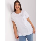 Fashion Hunters Women's blouse Ecru plus sizes Cene