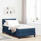 Box spring krevet s madracem &amp LED Plava 100x200 cm Tkanina Cijene