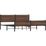 Metalni okvir kreveta bez madraca smeđa boja hrasta 193x203 cm | shoptok.hr
