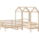 vidaXL Dnevna postelja s klopjo in streho 90x200 cm trdna borovina Cene