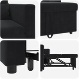 SOFA na razvlačenje Singl s kotačima Crna Baršun | shoptok.hr