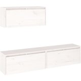 Furnova TV omarica 3 kosi bela trdna borovina, (21922743) | Shoptok.si