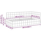  Kutni okvir kreveta s uzglavljem Krema 90 x 200 cm Baršun | shoptok.hr