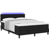  Krevet s opruga kutije s LED trakama Crna 160 x 200 cm tkanina | shoptok.hr