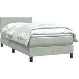 Box Spring krevet s madracem svijetlo sivi 80x220 cm samt | shoptok.hr