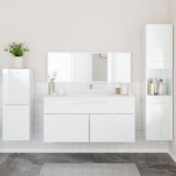 Maison Chic Kopalniška garnitura - Kopalniški sestavi 4-delna visok sijaj bela inženirski les, (21787847) | Shoptok.si