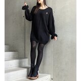 Gemre Black oversized sweater with ruched sleeves Najeta | Shoptok.si