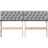 vidaXL Tapecirano vzglavje Svetlo siva 160 cm Masivno borovo les | Shoptok.si