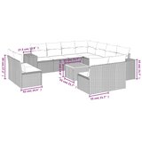  12-dijelni set vrtnih sofa od poliratana s jastucima sivi | shoptok.hr