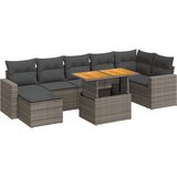Maison Chic Seti vrtnega pohištva - Vrtna garnitura - Vrtni pohištvo set 8-delna z blazinami siv poli ratan, (21799838) | Shoptok.si