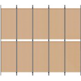  5-podijeljeni pregradni zid Bež 250 x 220 cm Tkanina | shoptok.hr
