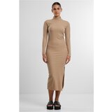 Urban Classics Women's ribbed long turtleneck dress beige | Shoptok.si