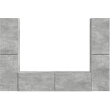  Set TV komoda 6 pcs Betonski sivi Konstruirano drvo | shoptok.hr