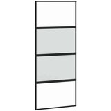 vidaXL Drsna vrata z opremo 90x205 cm kaljeno steklo in aluminij | Shoptok.si